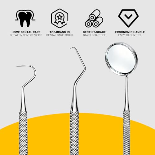 G.CATACC 2 Pcs Stainless Steel Dental Tools Set with Mouth Mirror