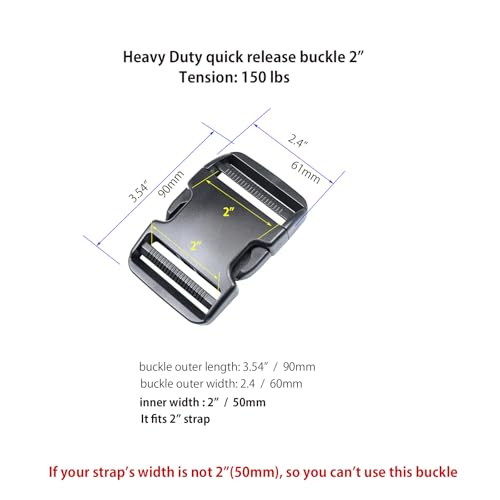 Heavy Duty Plastic Side Release Buckles & Strap Clips Replacement