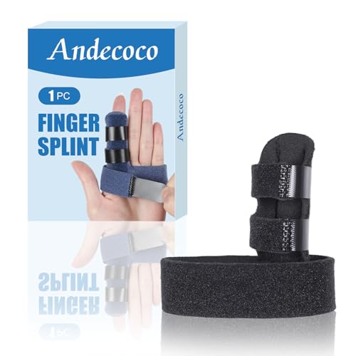1 PC Trigger Finger Splint, Three Straps Ajustable Finger Brace for Alleviating Finger Locking, Popping, Bending, Tendonitis, Stiffness, Pain Relief, Fits Left and Right Hand (1, Black)