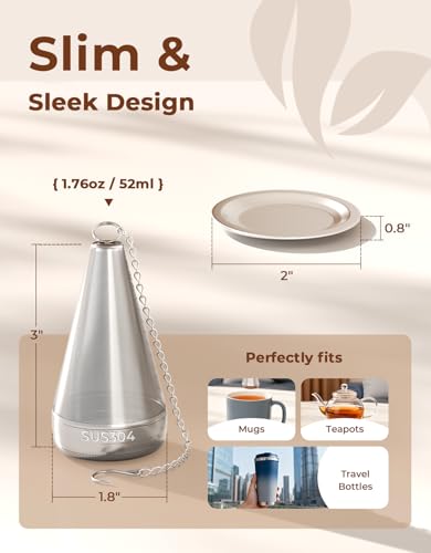 Feelife Stainless Steel Cone Tea Infuser for Loose Leaf Tea - Variation 1
