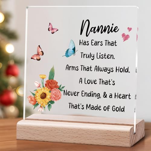 Vadaka Nanny Acrylic Plaque Desk Sign - Appreciation Gift for Grandma