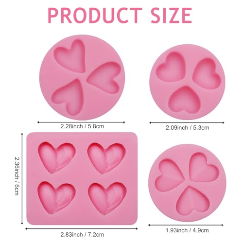 Heart-Shaped Silicone Chocolate Molds Set - 4-Piece, Easy Release