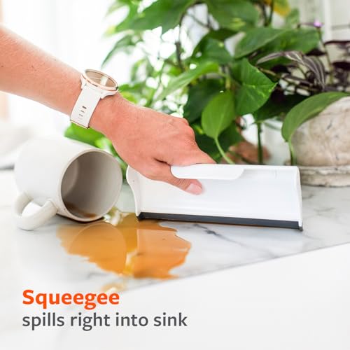 Full Circle Counter Clearer: Mini Kitchen Brush & Squeegee Tool