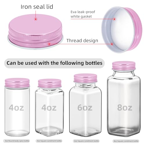 6 Pcs Iron Spice Jar Lids Airtight Replacement Caps for 4 oz and 6 oz Jars