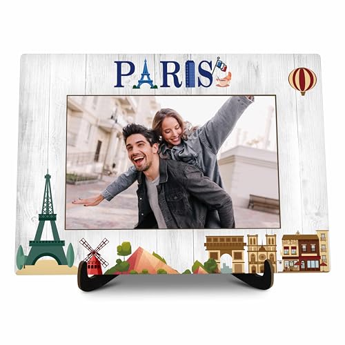 Wooden Desktop Photo Frame 6x8 for Paris Memories