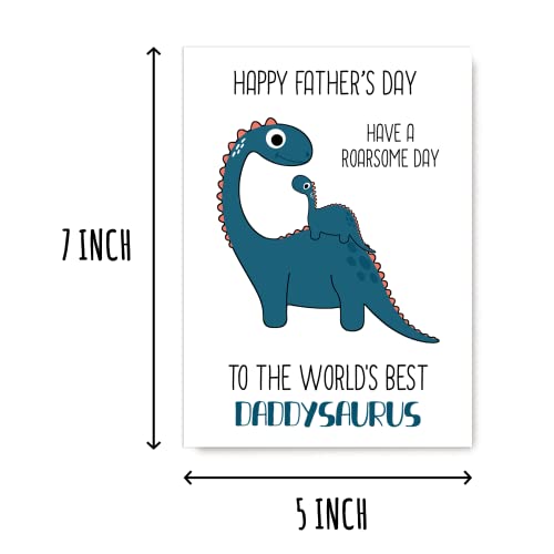 Daddysaurus Father's Day Card - World's Best Daddy Saurus Dinosaur Greeting Card