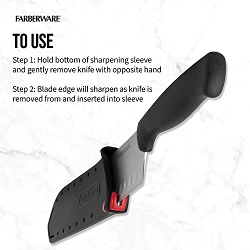 Farberware Edgekeeper 5-Inch Santoku Knife - Self-Sharpening, Black
