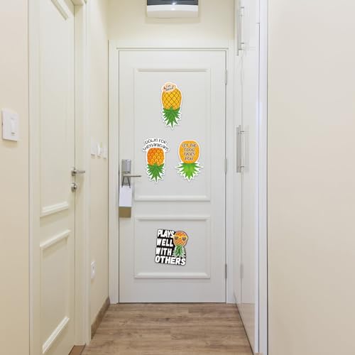 Set of 4 Upside-Down Pineapple Magnetic Door Decor for Cruise, Fridge & Vehicle