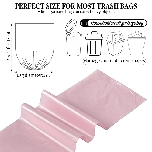 HDY 4 Gallon Small Trash Bags - 100 Count Leak-Resistant Pink Garbage Bags