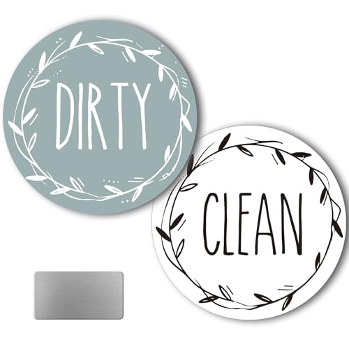Dishwasher Clean Dirty Magnet - Slate Blue & White