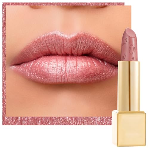 Oulac Light Pink Metallic Lipstick – Hydrating Vegan Shimmer Lip Color