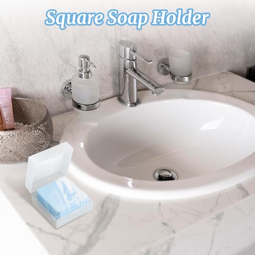 Portable Travel Soap Case with Draining Pad - Leak-Proof Square Soap Holder