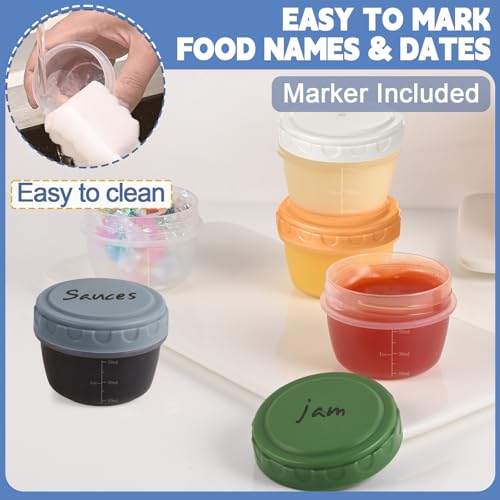 Yomarket 6pcs 2oz Leak-proof Salad Dressing Containers with Lids