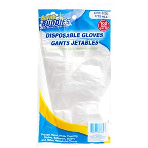 Scrub Buddies Disposable Cleaning Gloves - 100 Count, One Size Fits All