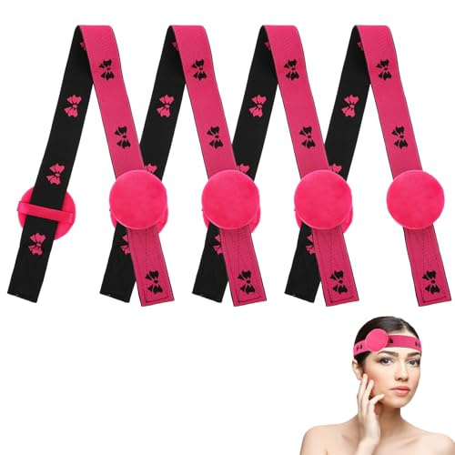 Molain Elastic Wig Grip Bands with Ear Covers 4 Pcs Rose Red