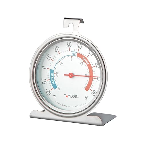 Taylor 5924 Large Dial Refrigerator & Freezer Thermometer - 1 Pack