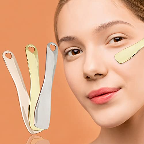 Metal Cosmetic Spatula 3-Pack - Zinc Alloy Skincare & Cream Scoops