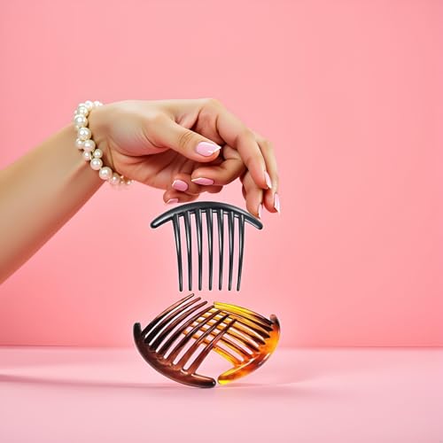 Plastic Hair Side Combs 3-Pack French Twist Tortoise Styling Tools