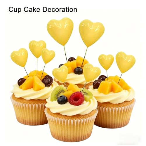 20 Pcs 3D Heart Cake Toppers - Foam Birthday & Wedding Decor