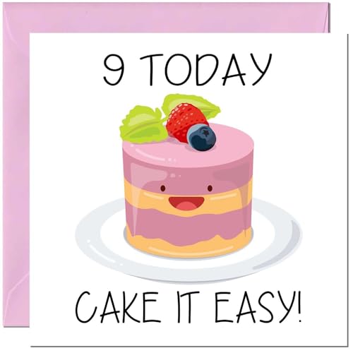 Cute 9th Birthday Card for Girls | Premium Quality with Envelope