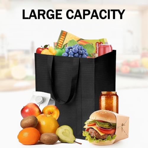 MOLOSLEEVE Large Foldable Reusable Shopping Bag - 15"W x 12.5"H x 10"D