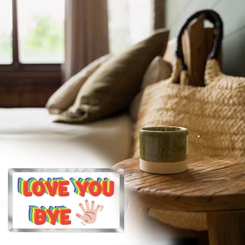 Love You Bye Acrylic Plaque - Modern Farmhouse Desk Decor