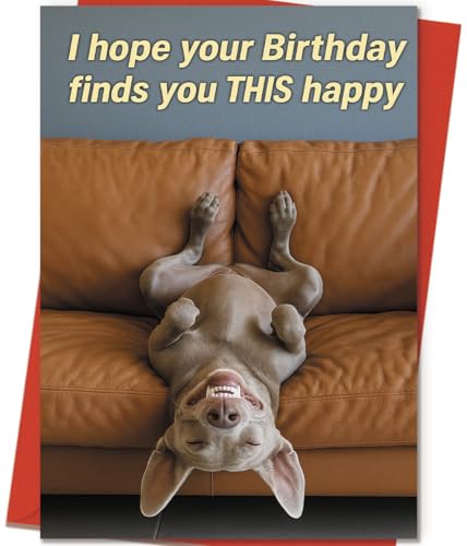 Funny Dog Birthday Card for Men and Women with Envelope