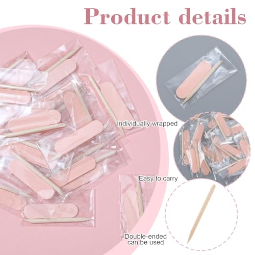 Qulkws Mini Nail File and Wooden Cuticle Pusher Manicure Set - 20 Pcs