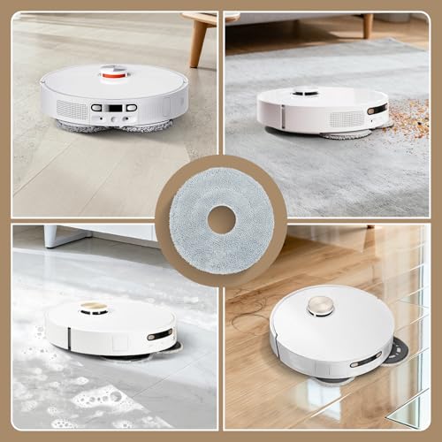 6-Pack Replacement Mop Pads for Dreame, Roborock, and Ecovacs Robot Vacuums