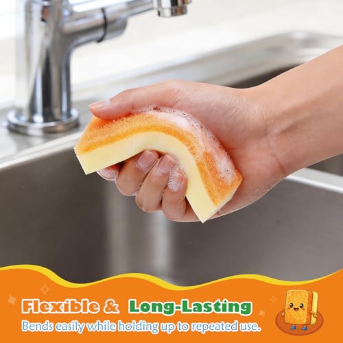 Temperature Responsive Dual-Sided Scrub Sponges - 6 Pack