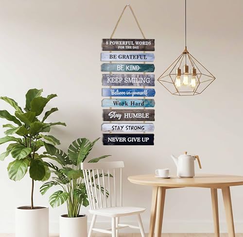 Inspirational Rustic Wooden Wall Sign with Positive Quotes
