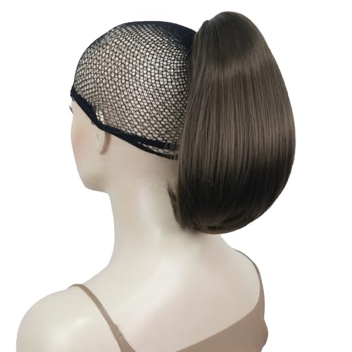 Aimole Straight Clip In Ponytail Hair Extension 8 Light Chestnut Brown
