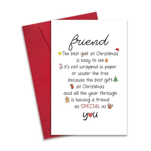 Heartwarming Christmas Card for Best Friend - Premium 8x5.3 Inches