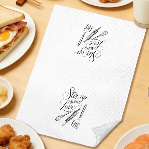 Interesting Word Towel - Valentine's Day Kitchen & Bathroom Decorative Hand Towels 16x24 in, Funny Romantic Gift for Couples