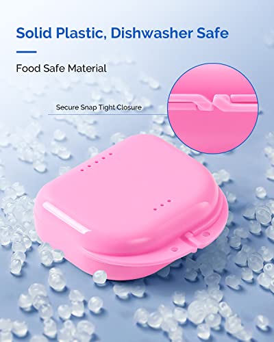JMU Retainer Case with Vent Holes and Snap Lock - Pink