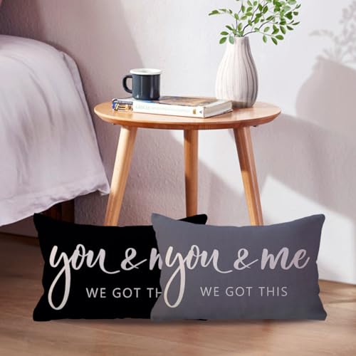 You & Me We Got This Grey Lumbar Pillow Cover - 12x20 Inch