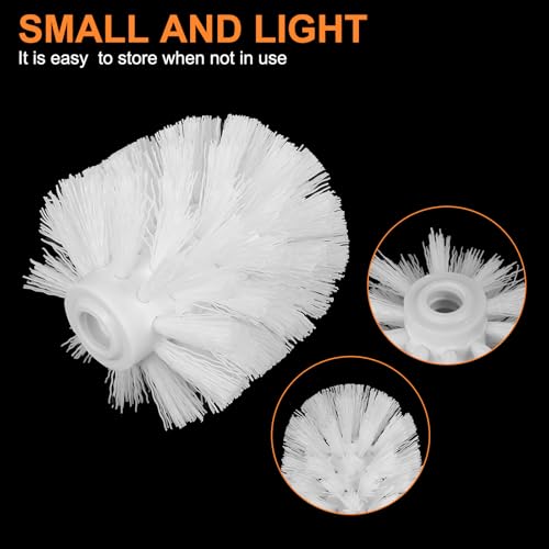 uxcell 3 Pack Toilet Brush Replacement Heads - Round Ball-Shaped, White, 12mm Diameter