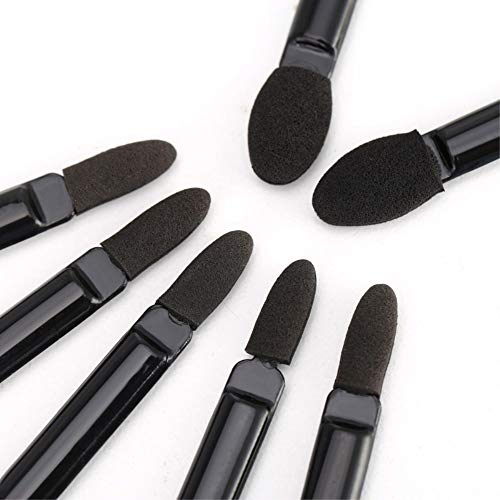 Disposable Double Head Eyeshadow Brushes 50 Pcs Black Makeup Sponge Applicators