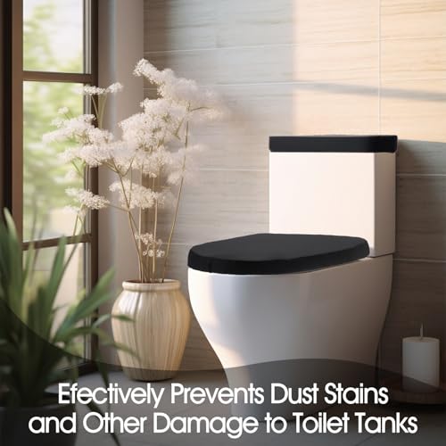 Tyqour Black Toilet Seat Cover Set – Lid & Tank Covers for Bathroom
