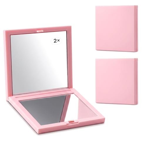 Xthrotsenk 2PCS Portable Pocket Mirror, Dual-Sided Small Travel Makeup Mirror