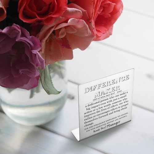 Manager Appreciation Stainless Steel Desk Plaque Inspirational Sign