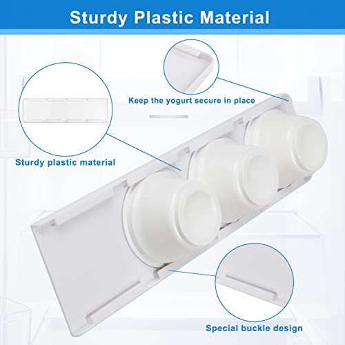 Semcide Sliding Yogurt Organizer for Fridge - 4 Cup Holder, 1 Pack