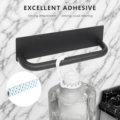 ICEICE 9-Inch Adhesive Towel Holder - Rustproof 304 Stainless Steel Black