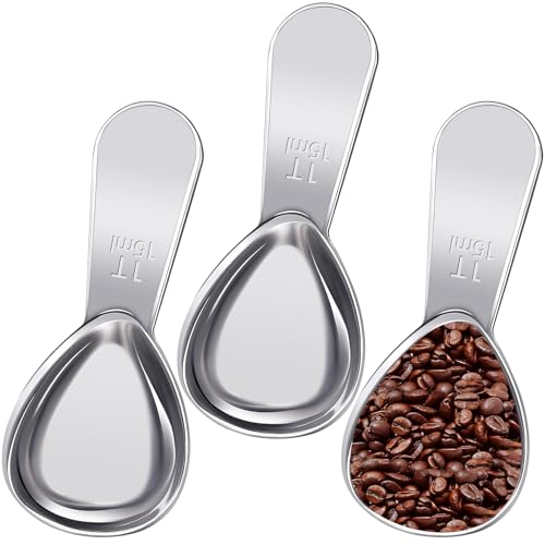 Volisau 3-Piece Stainless Steel Coffee Scoop, 1 Tablespoon Measuring Spoon