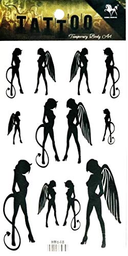 Angel Wing Cat Waterproof Temporary Tattoo Sheet Body Art