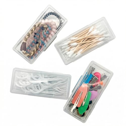 Portable Cotton Swab & Pad Holder Case - 4 Pack Travel Organizer