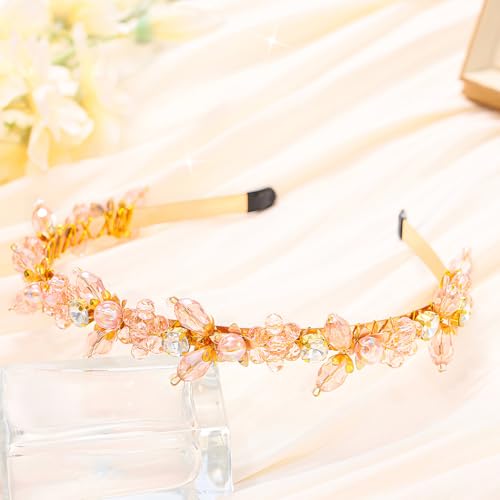 Wosois Rhinestone Crystal Headband Sparkle Wave Hair Band for Women