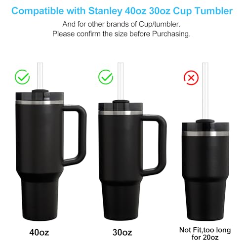 12-Inch Extra Long Disposable Straws for 30 oz & 40 oz Tumblers - Individually Wrapped