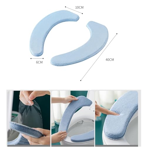 ZORGONS Soft Toilet Seat Cover Set with Thick Sponge Cushion - Blue