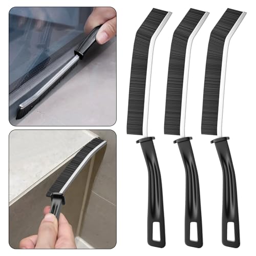 3-Pack Black Crevice Cleaning Brush Set for Home & Kitchen